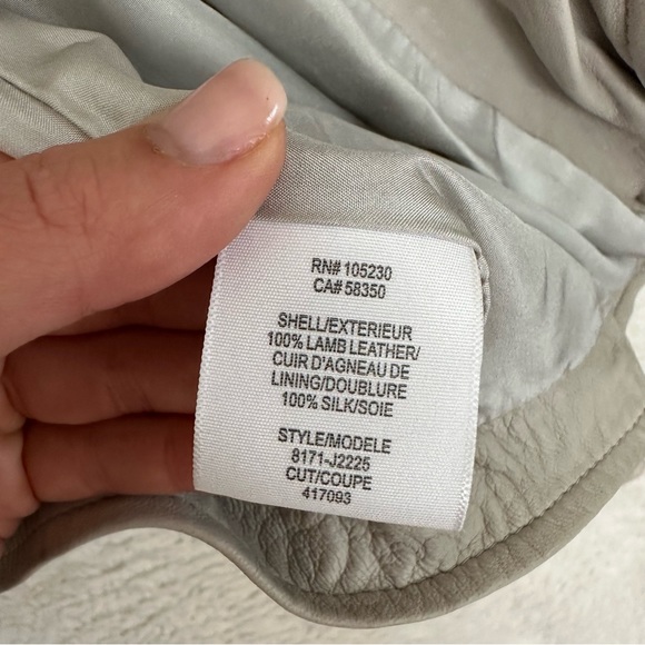 JOIE VIVIANETTE Soft Sand Leather Moto Asymmetrical Zip Jacket Coat S - Picture 7 of 16